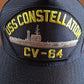 USS CONSTELLATION CV-64 NAVY SHIP HAT U.S MILITARY OFFICIAL BALL CAP U.S.A MADE