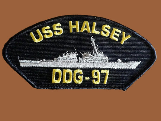 U.S NAVY SHIP HAT PATCH USS HALSEY DDG-97 SHIP PATCH HEAT TRANSFER