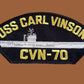 USS CARL VINSON CVN-70 U.S.MILITARY NAVY CARRIER SHIP HAT PATCH U.S.A MADE