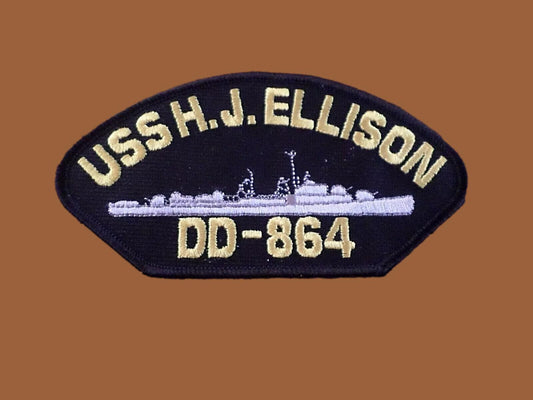 U.S NAVY SHIP HAT PATCH USS H.J ELLISON DD-864 SHIP PATCH USA MADE HEAT TRANSFER