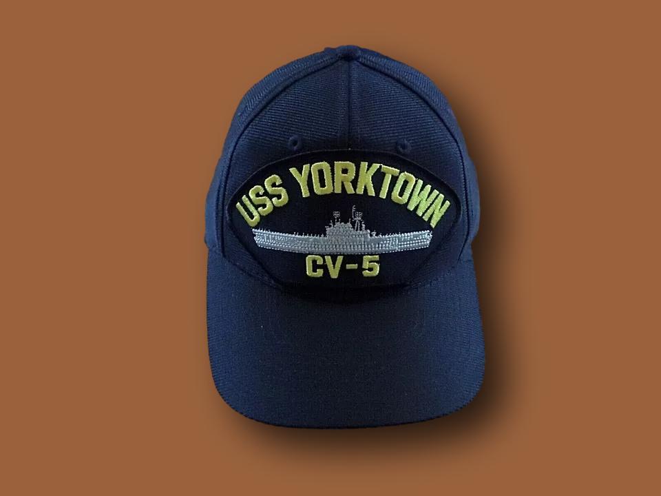 USS YORKTOWN CV-5  NAVY SHIP HAT U.S MILITARY OFFICIAL BALL CAP U.S.A MADE