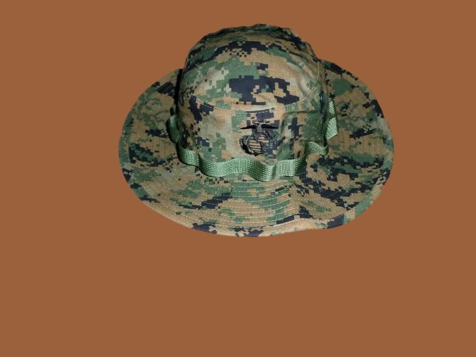 MARINE CORPS BOONIE HAT USMC DIGITAL WOODLAND MARPAT CAMOUFLAGE LARGE 7.5 USA