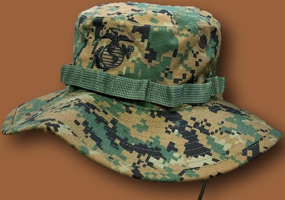 MARINE CORPS BOONIE HAT USMC DIGITAL WOODLAND MARPAT CAMOUFLAGE LARGE 7.5 USA