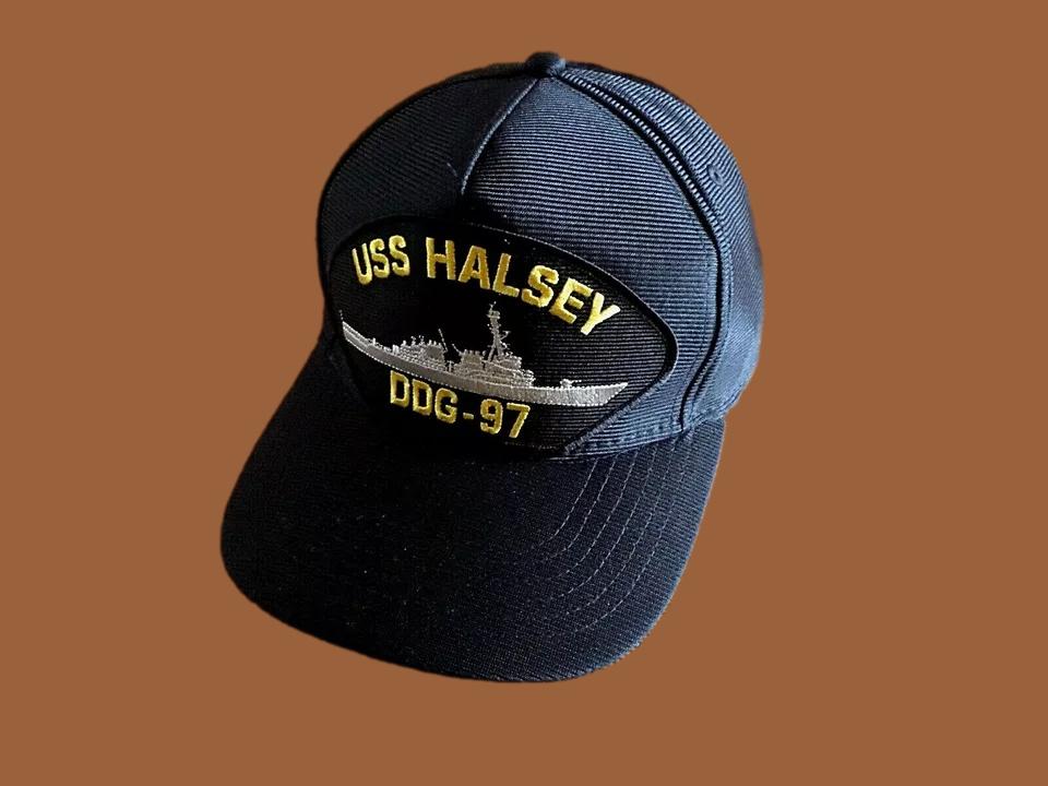 USS HALSEY DDG-97 NAVY SHIP HAT U.S MILITARY OFFICIAL BALL CAP U.S.A MADE