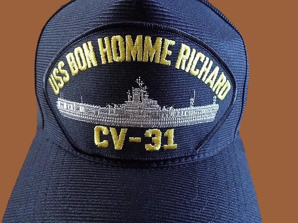 USS BON HOMME RICHARD CV-31 NAVY SHIP HAT U.S MILITARY OFFICIAL BALL CAP US MADE