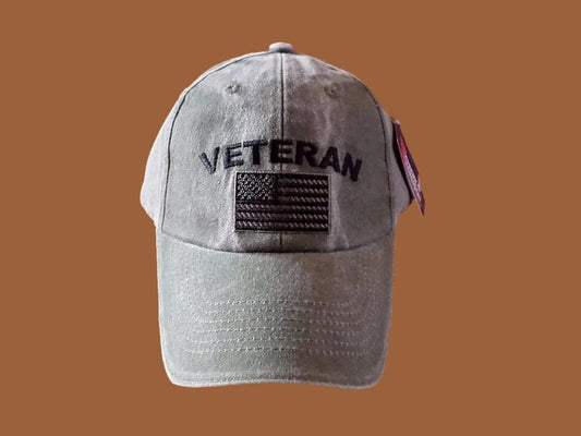 U.S MILITARY VETERAN HAT U.S AMERICAN FLAG EMBROIDERED BALL CAP STONEWASHED