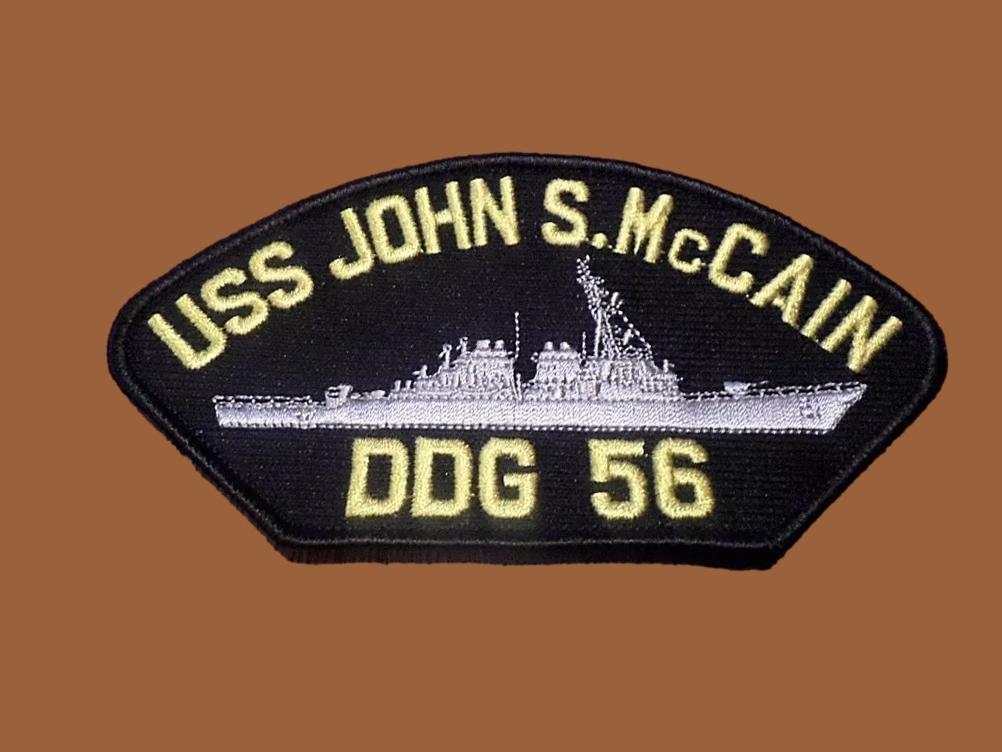 U.S NAVY SHIP HAT PATCH. USS JOHN S. McCAIN DDG-56 SHIP PATCH U.S.A MADE