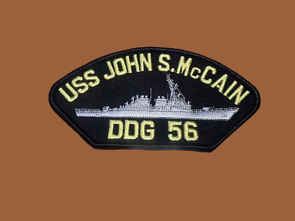 U.S NAVY SHIP HAT PATCH. USS JOHN S. McCAIN DDG-56 SHIP PATCH U.S.A MADE