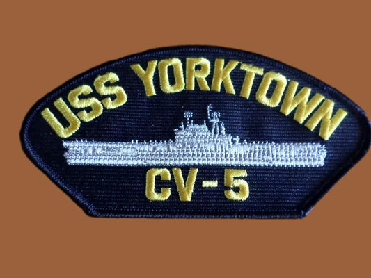 U.S NAVY SHIP HAT PATCH. USS YORKTOWN CV-5 SHIP PATCH U.S.A MADE NAVY CARRIER