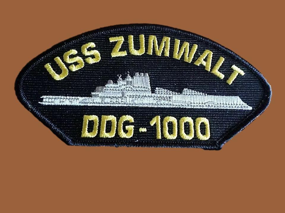 U.S NAVY SHIP HAT PATCH USS ZUMWALT DDG-1000 SHIP PATCH HEAT TRANSFER