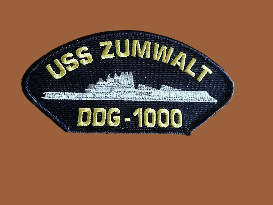 U.S NAVY SHIP HAT PATCH USS ZUMWALT DDG-1000 SHIP PATCH HEAT TRANSFER