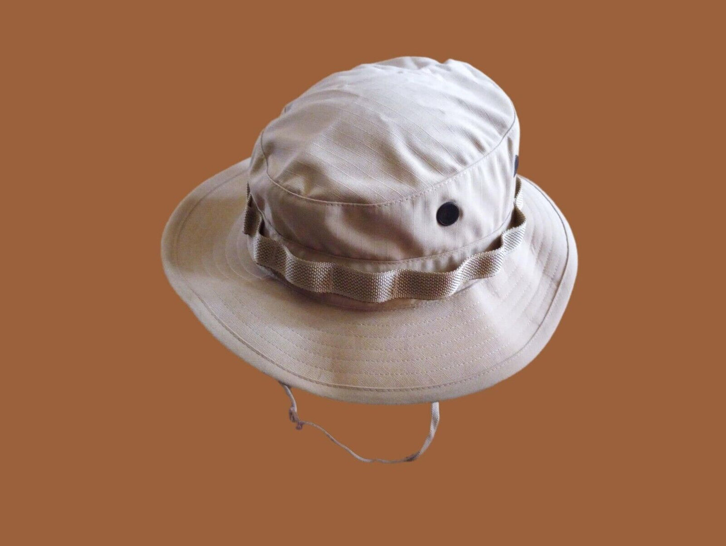 Khaki Safari Boonie Hat Type II U.S Military Style Ripstop USA Made Tan Brown