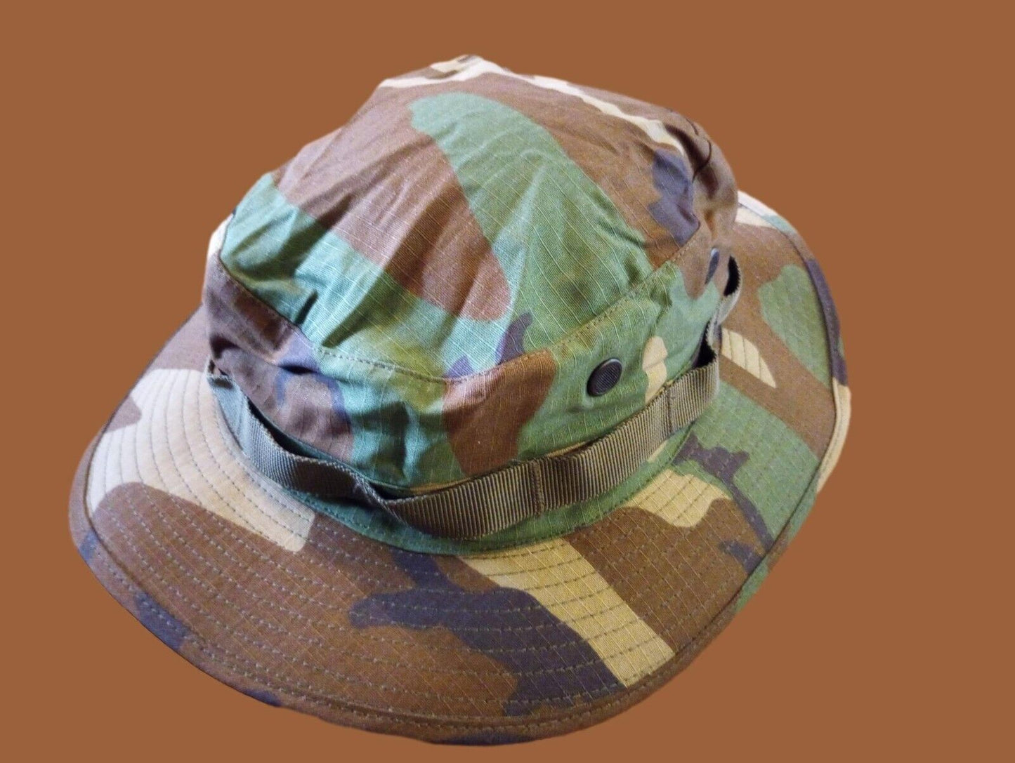 U.S MILITARY STYLE HOT WEATHER BOONIE HAT WOODLAND CAMOUFLAGE RIP-STOP XX-LARGE