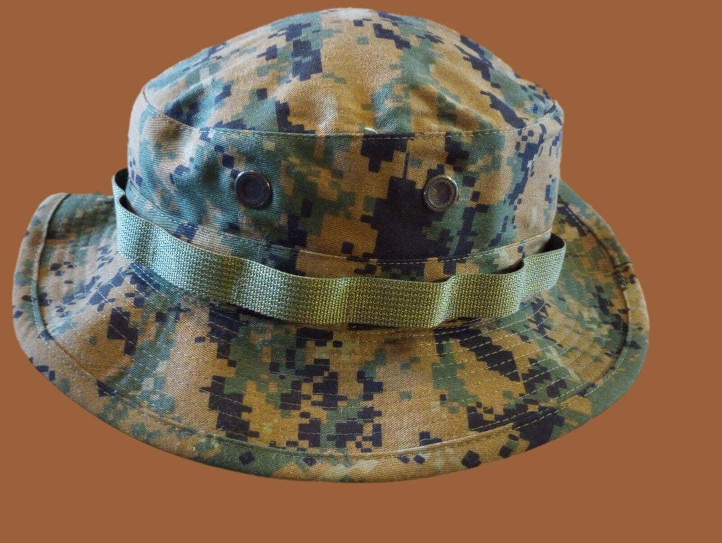 MARINE CORPS BOONIE HAT  DIGITAL WOODLAND CAMOUFLAGE NO EGA  XL 7 3/4 USA MADE