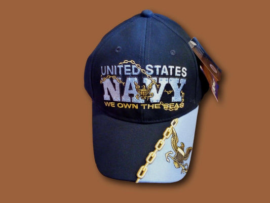 U.S NAVY WE OWN THE SEAS HAT EXTREME EMBROIDERY 3D MILITARY BALL CAP