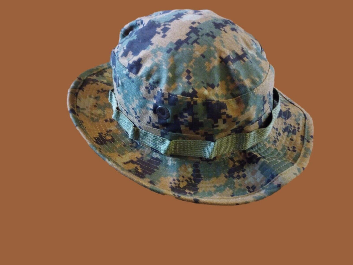 MARINE CORPS BOONIE HAT  DIGITAL WOODLAND CAMOUFLAGE NO EGA  XL 7 3/4 USA MADE