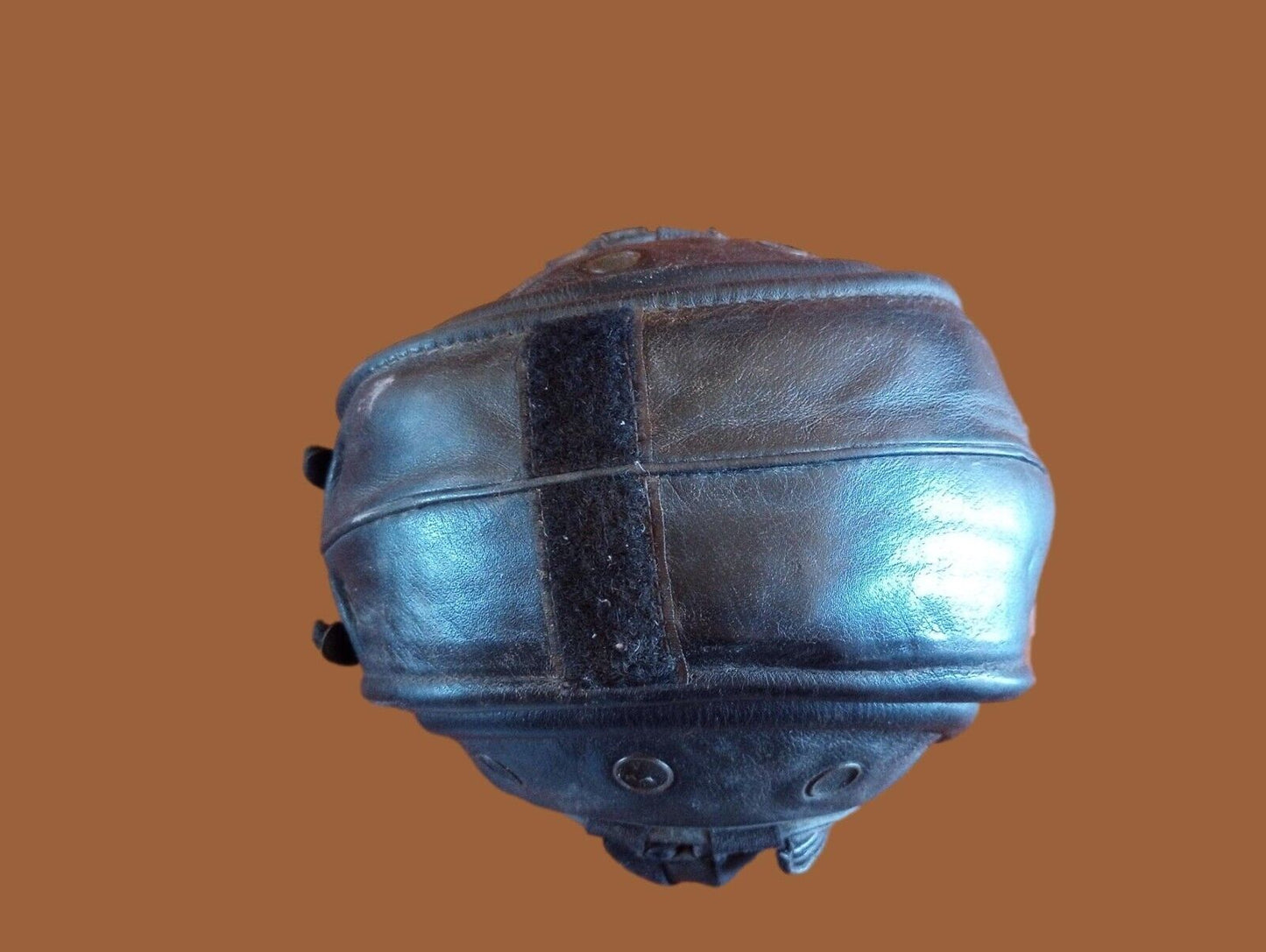 MILITARY BELGIAN ARMY LEATHER TANKERS HELMET ORIGINAL SURPLUS ISSUE TELEMIT