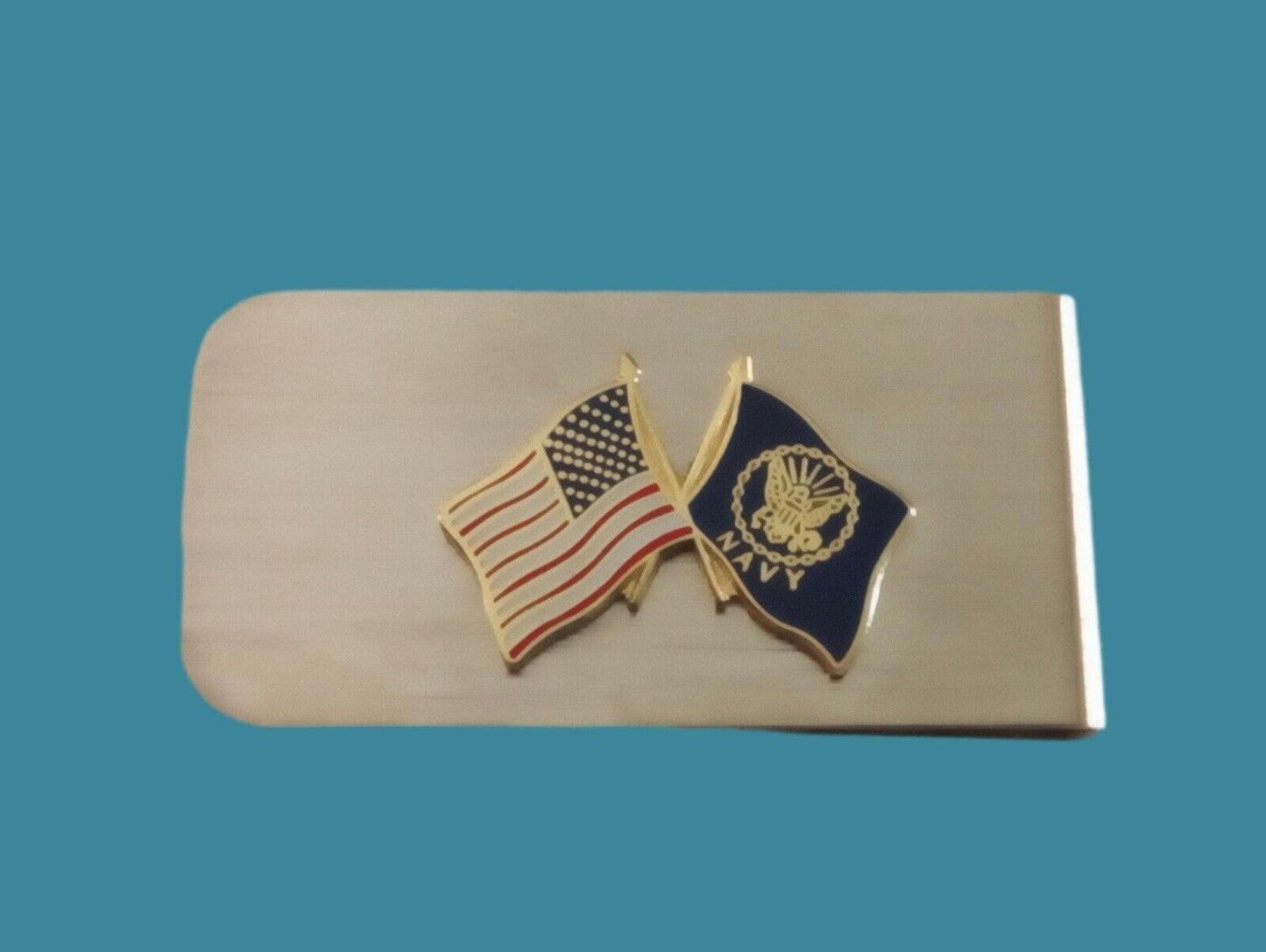 U.S NAVY FLAG MONEY CLIP U.S FLAG STAINLESS AF LICENSED PRODUCT