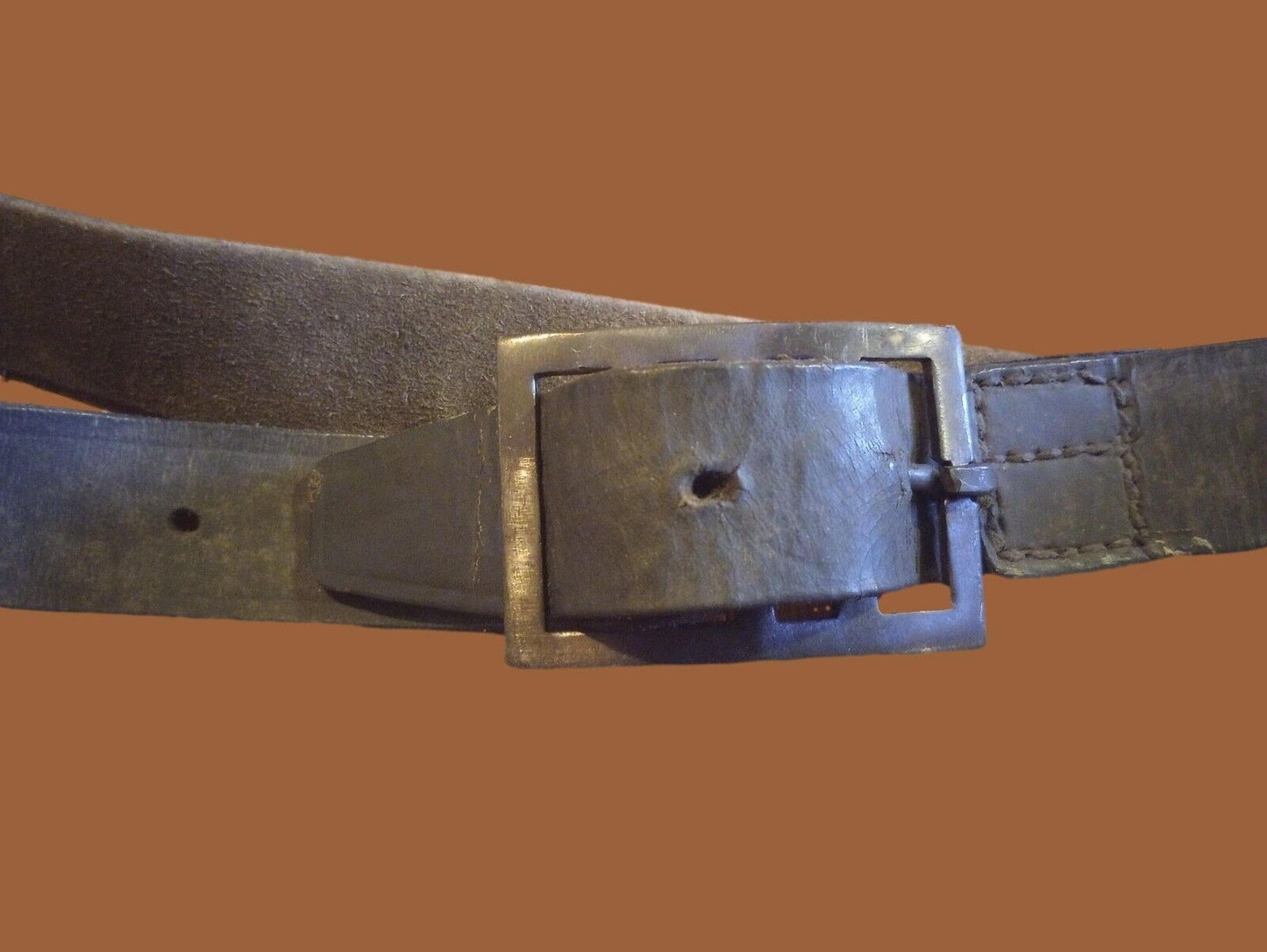 WWII ITALIAN CARCANO M-1891 LEATHER COMBAT BELT WITH BUCKLE ORIGINAL