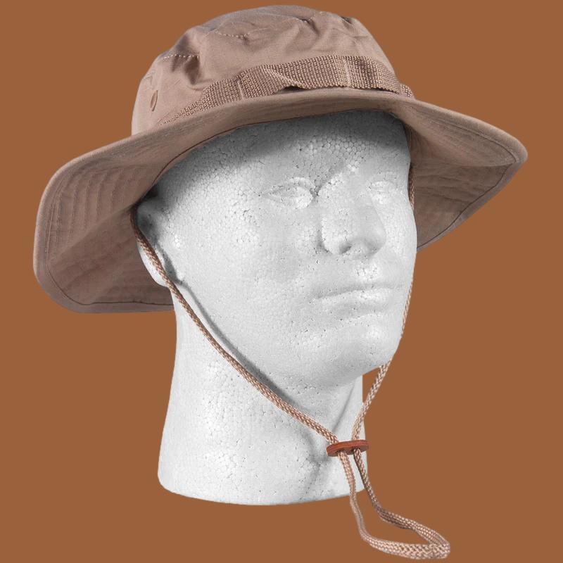 Khaki Safari Boonie Hat Type II U.S Military Style Ripstop USA Made Tan Brown