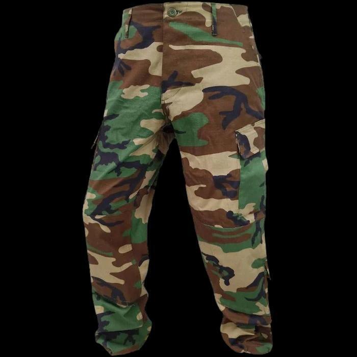 U.S MILITARY WOODLAND CAMOUFLAGE BDU PANTS RIP-STOP CARGO MEDIUM NEW