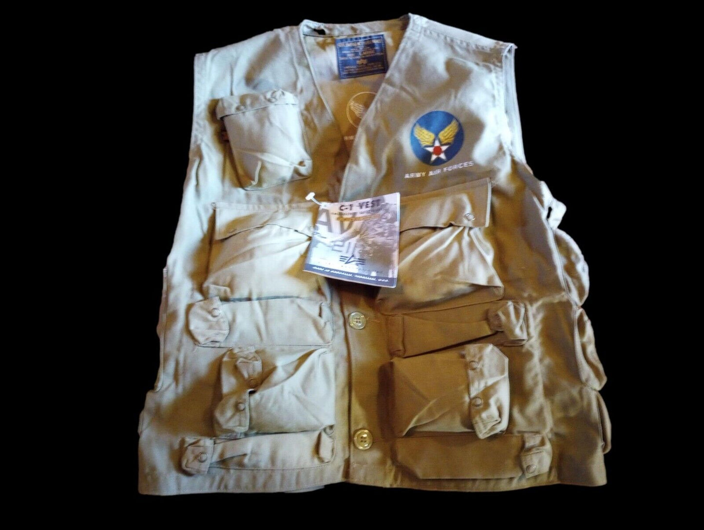 VINTAGE C-1 U.S ARMY AIR FORCE SUSTENANCE SURVIVAL VEST ALPHA INDUSTRIES MEDIUM