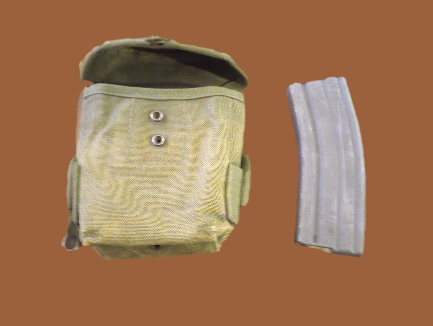 MILITARY AMMO MAGAZINE POUCH M1956 STYLE CANVAS VIETNAM ERA 1950'S - 1970'S