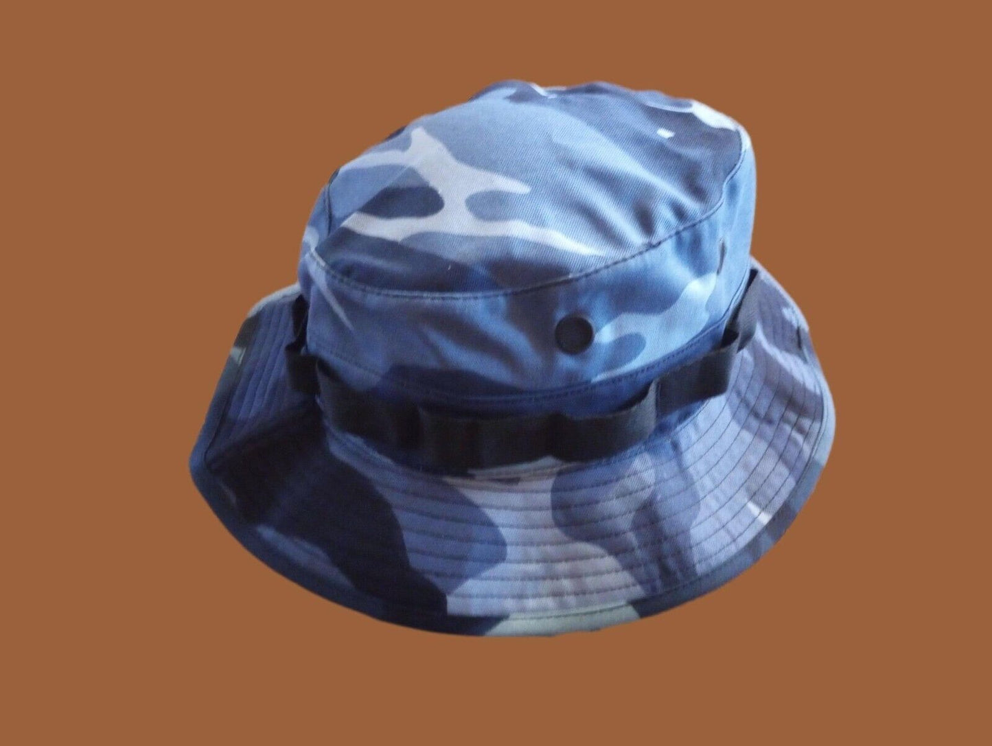 Sky Blue Woodland Camouflage Boonie Hat Type II Sun Hot Weather U.S.A Made