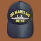 USS MARYLAND BB-46 U.S NAVY SHIP HAT OFFICIAL U.S MILITARY BALL CAP U.S.A MADE