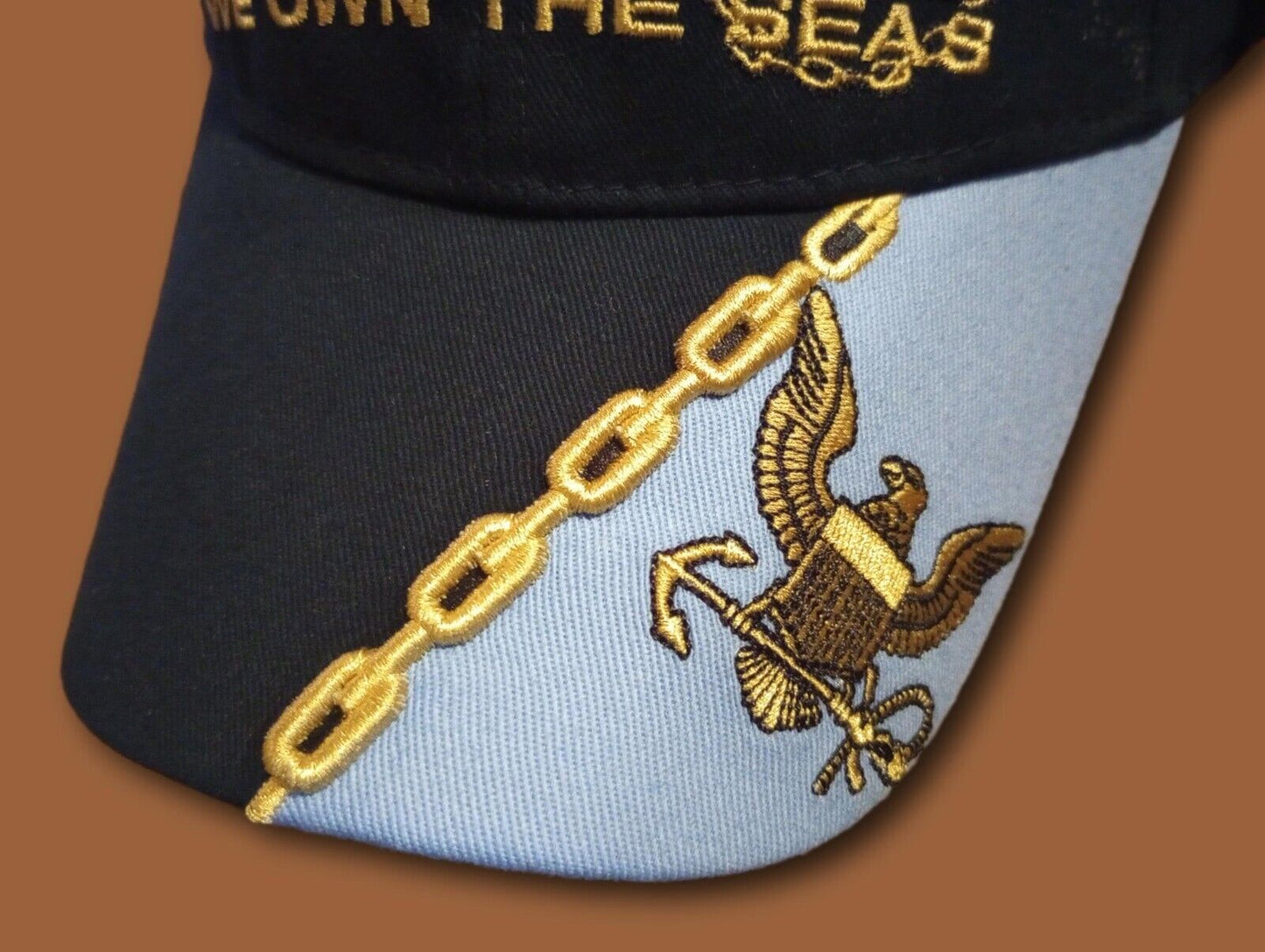 U.S NAVY WE OWN THE SEAS HAT EXTREME EMBROIDERY 3D MILITARY BALL CAP