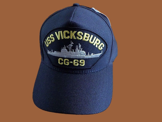 USS VICKSBURG CG-69 U.S NAVY SHIP HAT OFFICIAL MILITARY BALL CAP U.S.A MADE