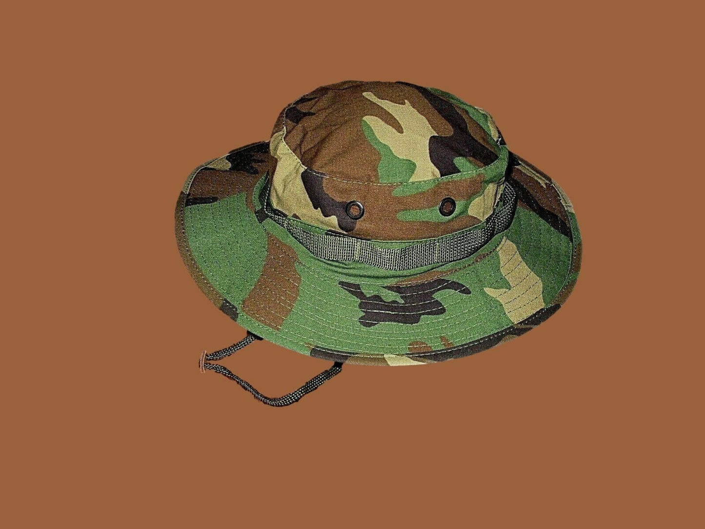 U.S MILITARY STYLE HOT WEATHER BOONIE HAT WOODLAND CAMOUFLAGE RIP-STOP XX-LARGE