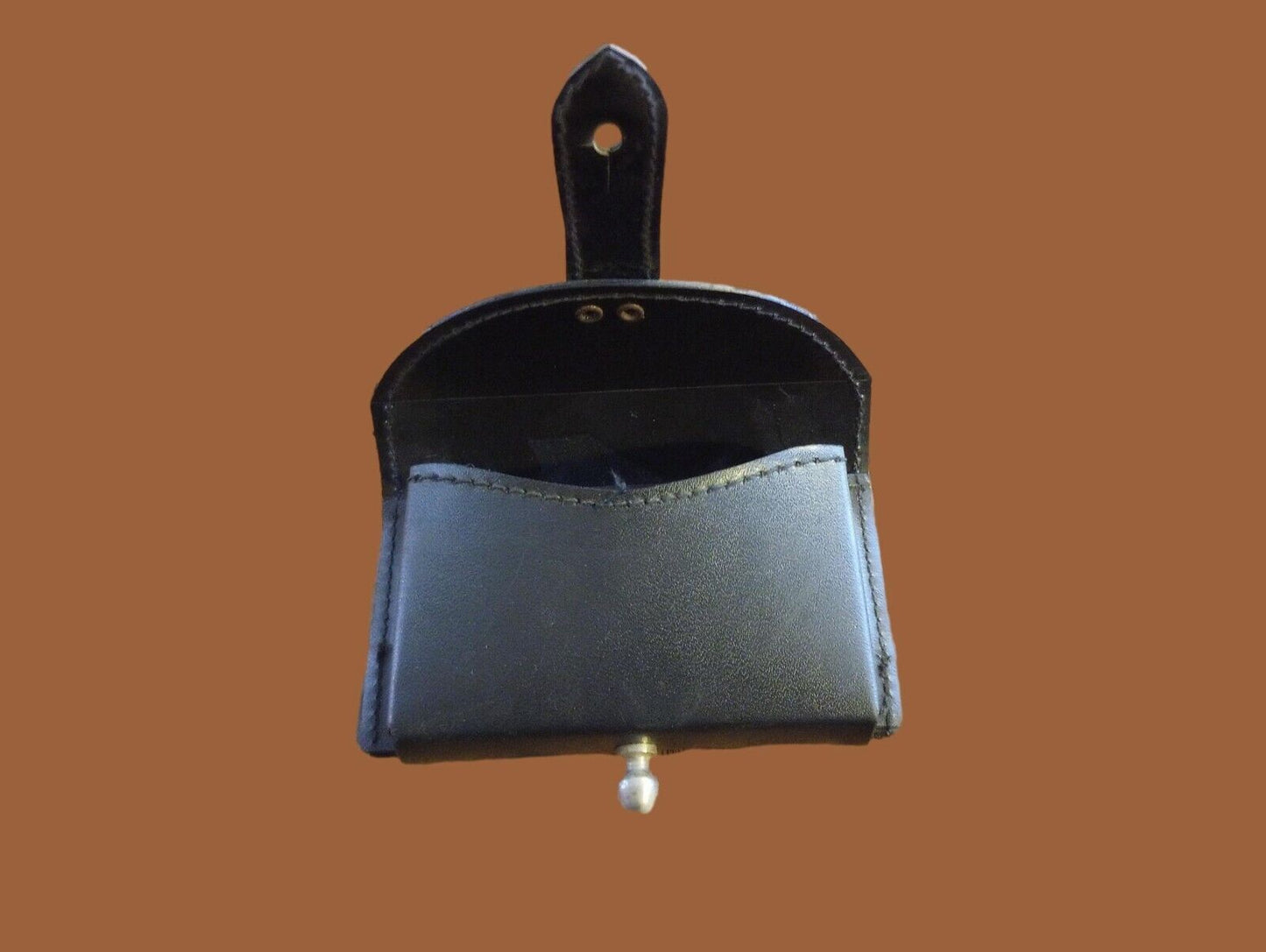 ORIGINAL ITALIAN MILITARY BLACK LEATHER POUCH