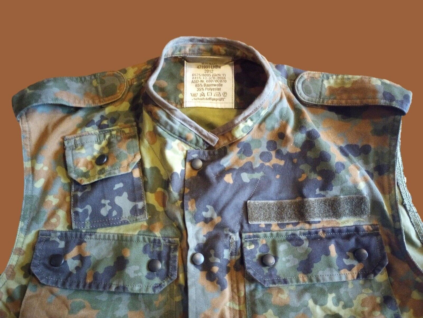 German Military Bundeswehr Combat Vest Shirt Flecktarn Camouflage Original