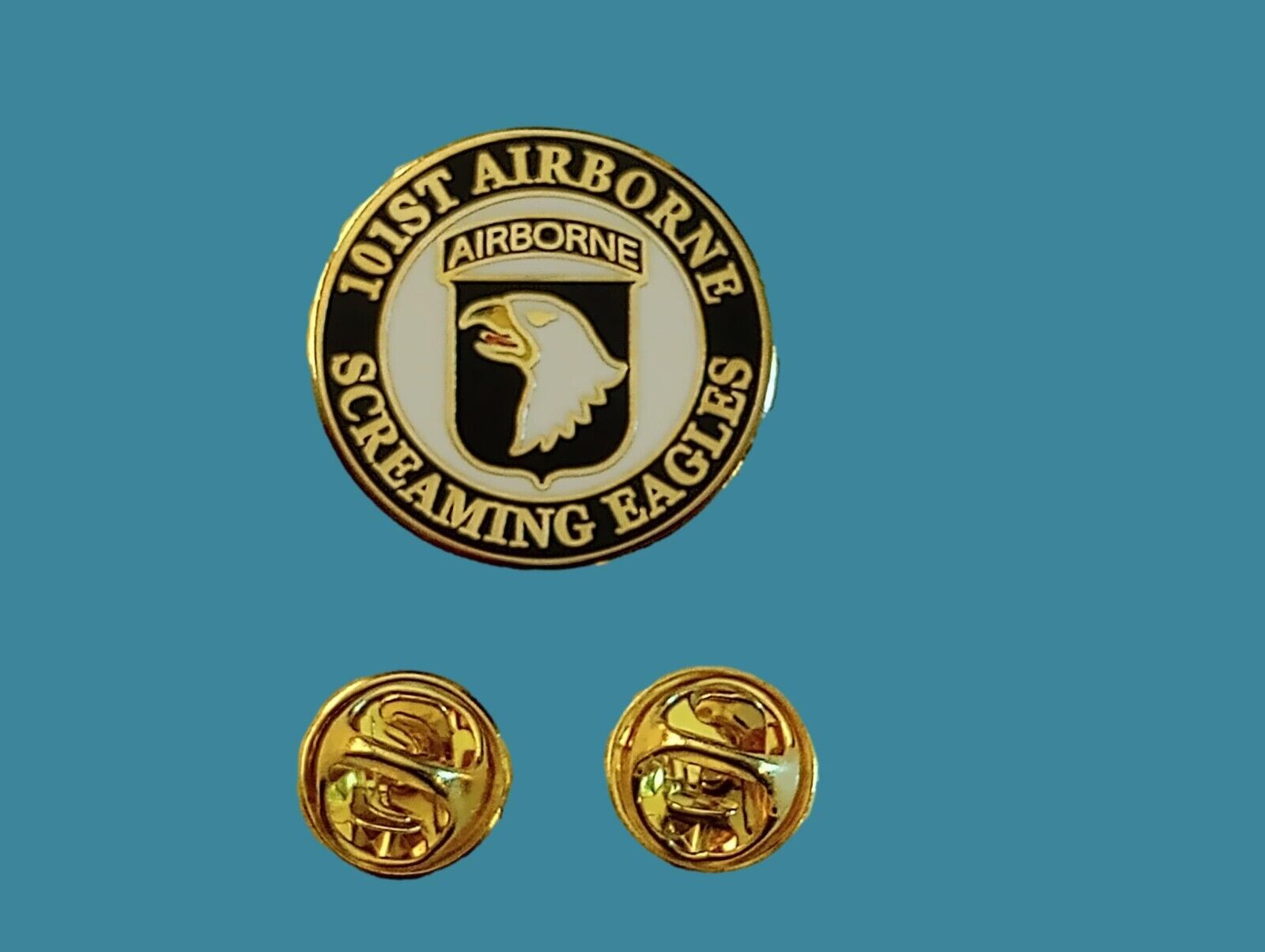 U.S MILITARY PIN ARMY 101st AIRBORNE SCREAMING EAGLES HAT LAPEL PIN DO ...