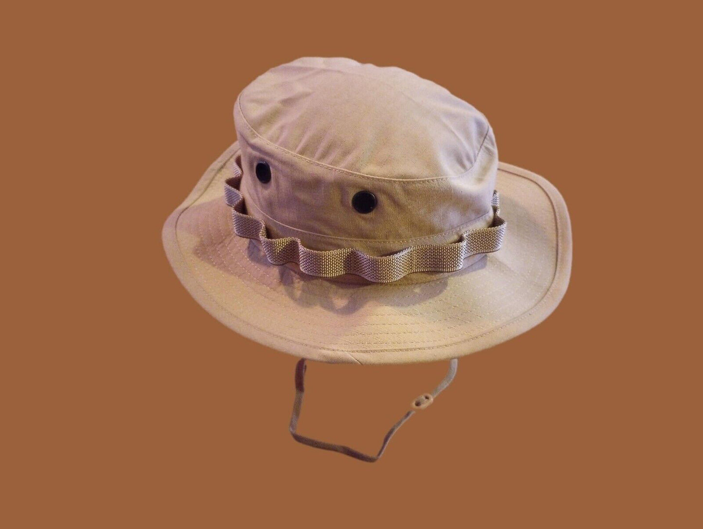 Khaki Safari Boonie Hat Type II U.S Military Style Ripstop USA Made Tan Brown