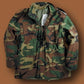 U.S MILITARY ISSUE M-65 FIELD JACKET WITH COLD WEATHER LINER WOODLAND CAMO NEW