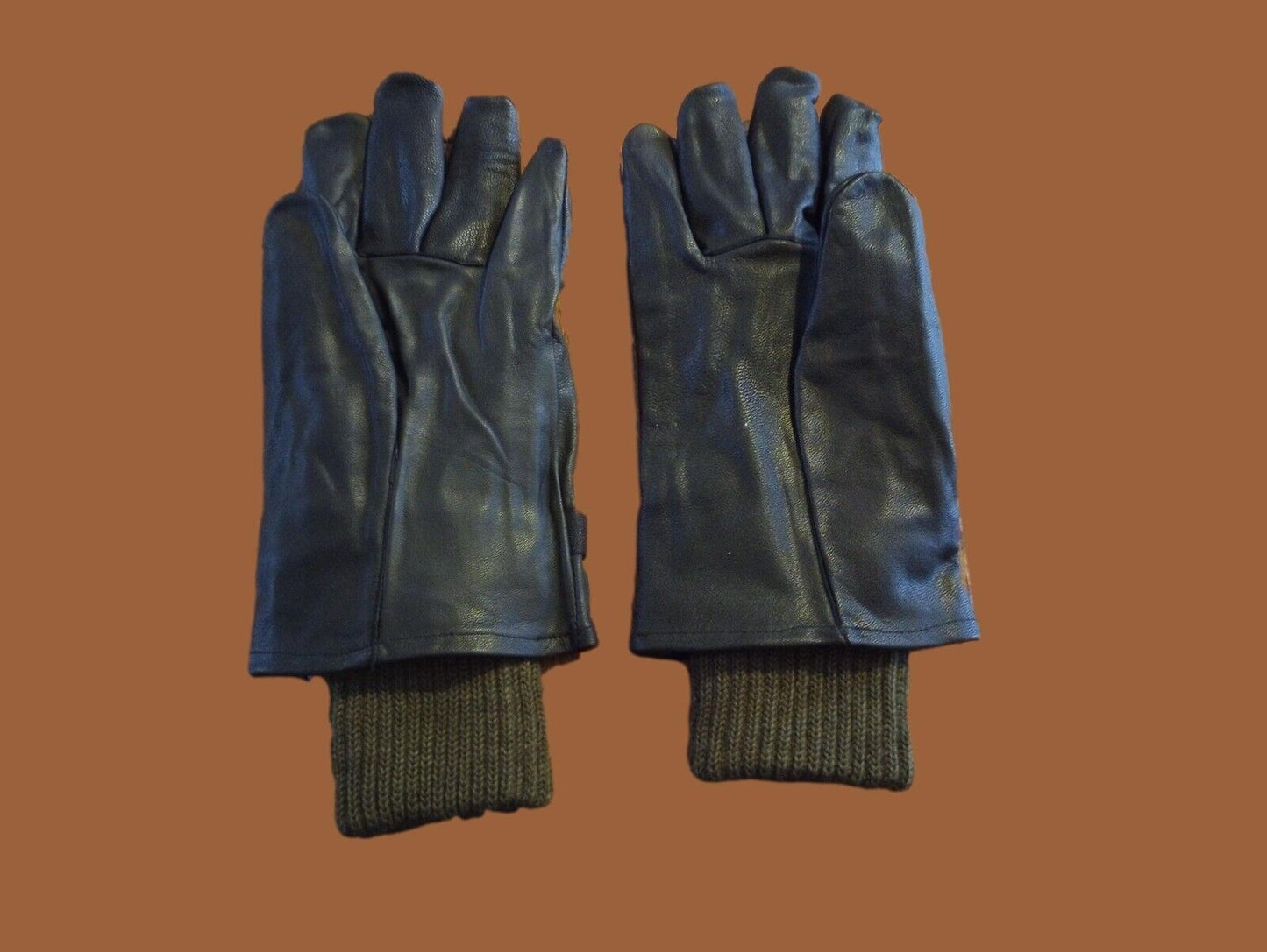 BELGIAN MILITARY D-3A LEATHER GLOVES COLD WET WEATHER WITH LINERS LARGE