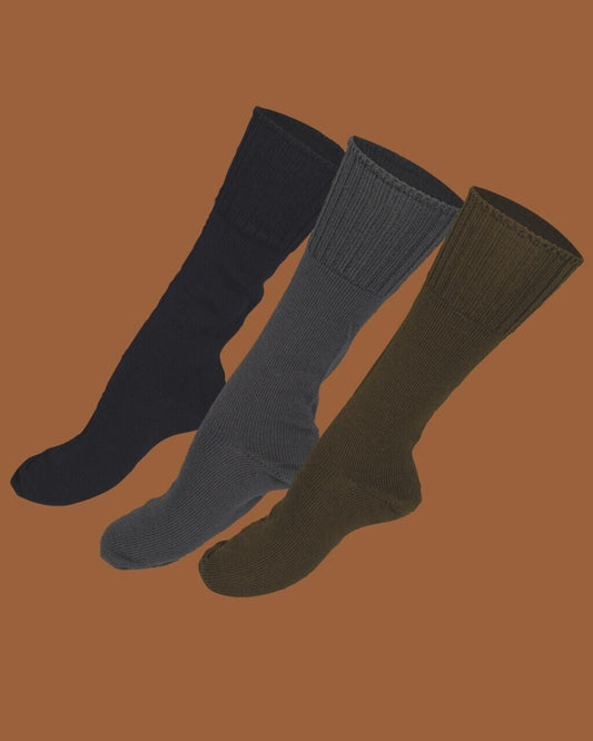 Italian Military Wool Blend Socks 3 pack assorted colors Made In Italy Boot Sock