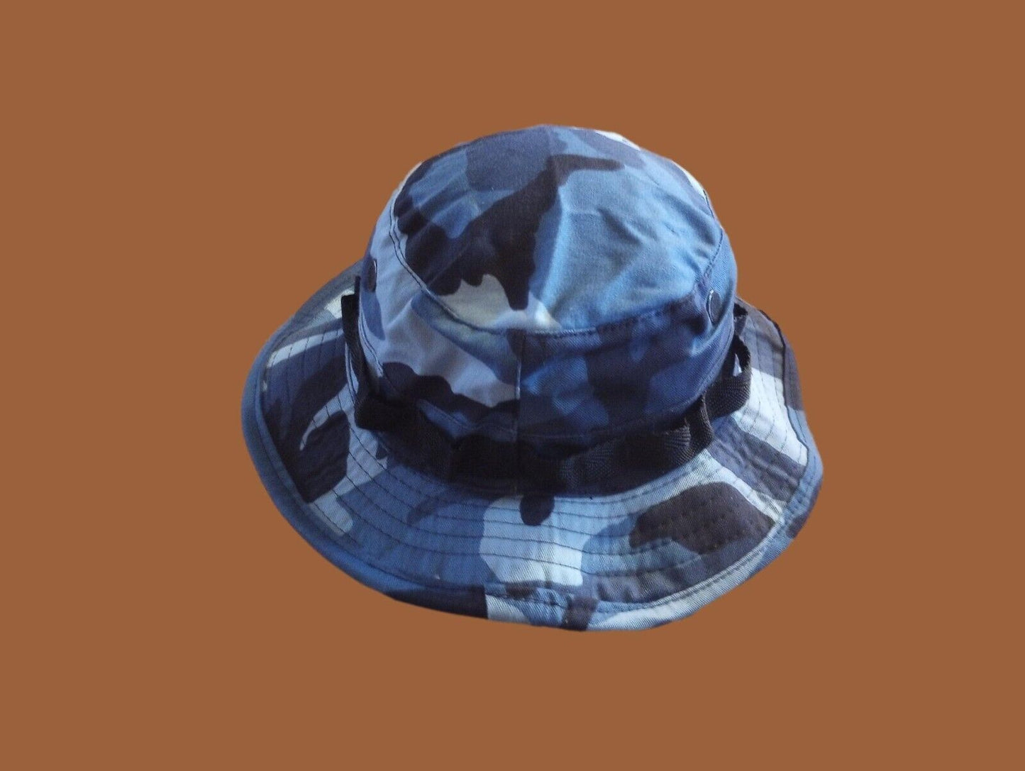 Sky Blue Woodland Camouflage Boonie Hat Type II Sun Hot Weather U.S.A Made