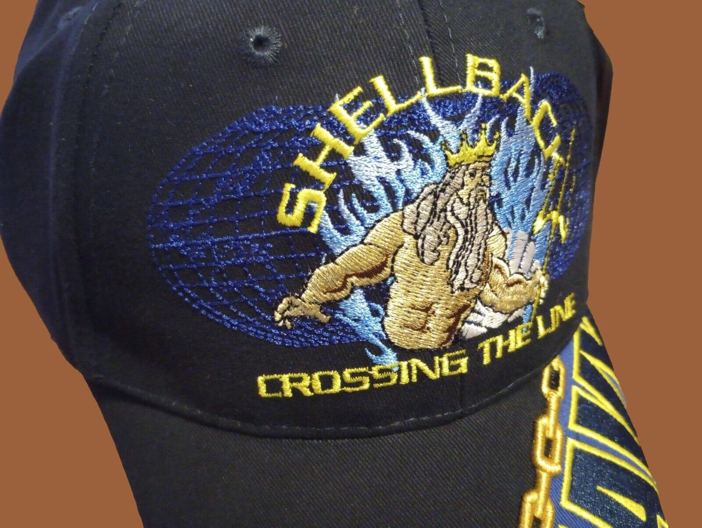 U.S NAVY SHELLBACK CROSSING THE LINE HAT EXTREME EMBROIDERY 3D MILITARY BALL CAP