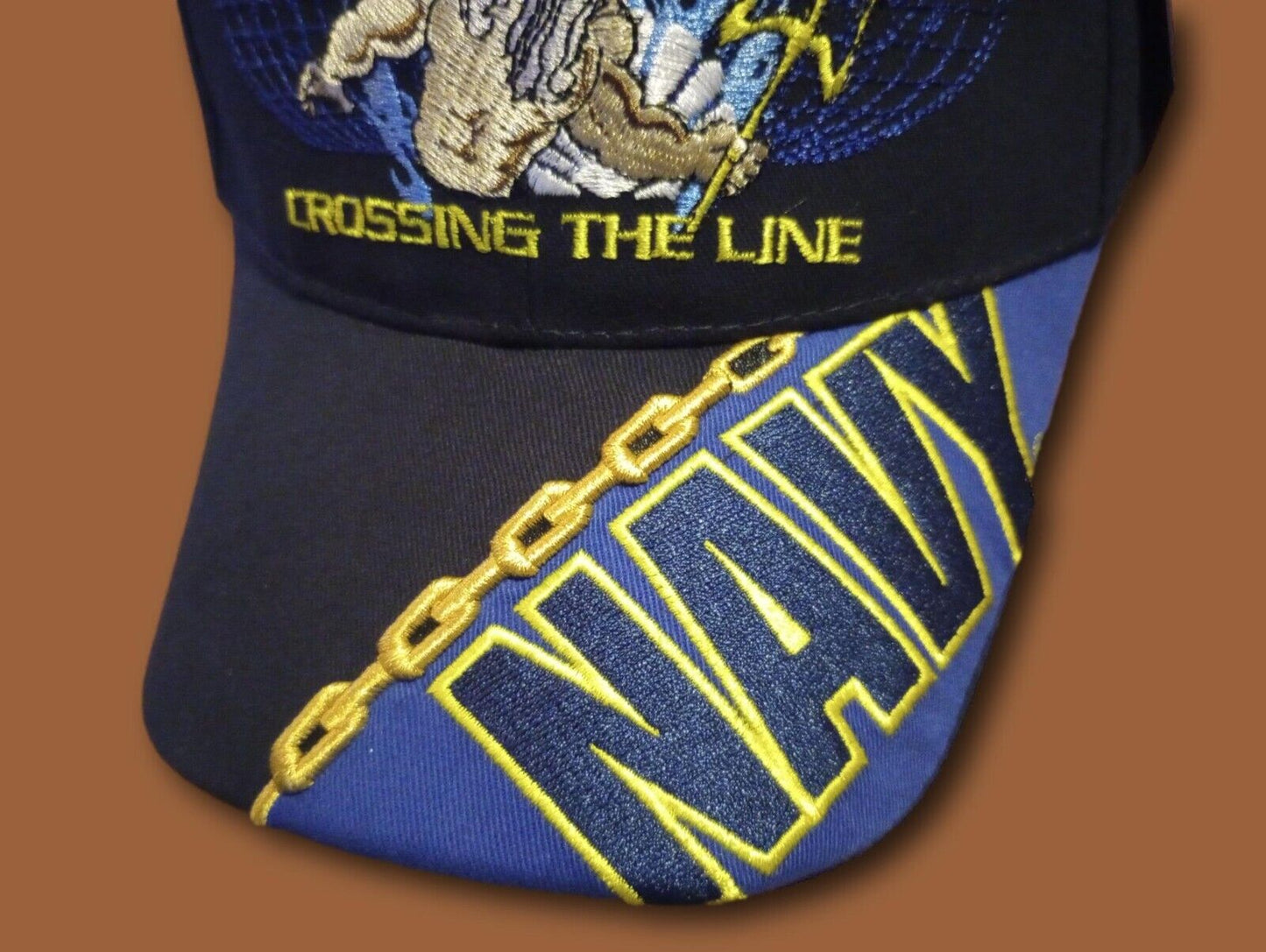 U.S NAVY SHELLBACK CROSSING THE LINE HAT EXTREME EMBROIDERY 3D MILITARY BALL CAP