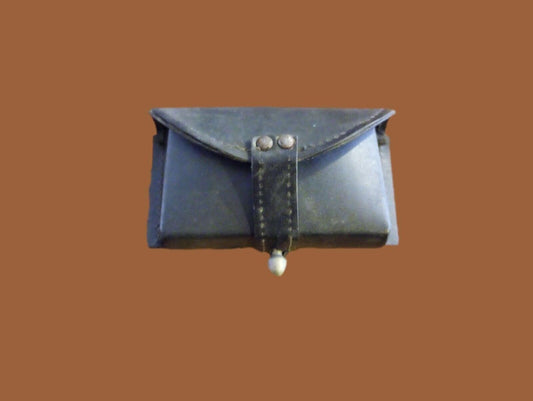 ORIGINAL ITALIAN MILITARY BLACK LEATHER POUCH