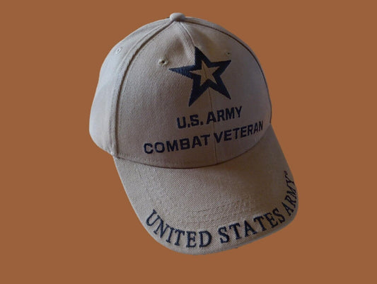 NEW U.S MILITARY ARMY COMBAT VETERAN EMBROIDERED HAT CAP OFFICIAL LICENSED HATS