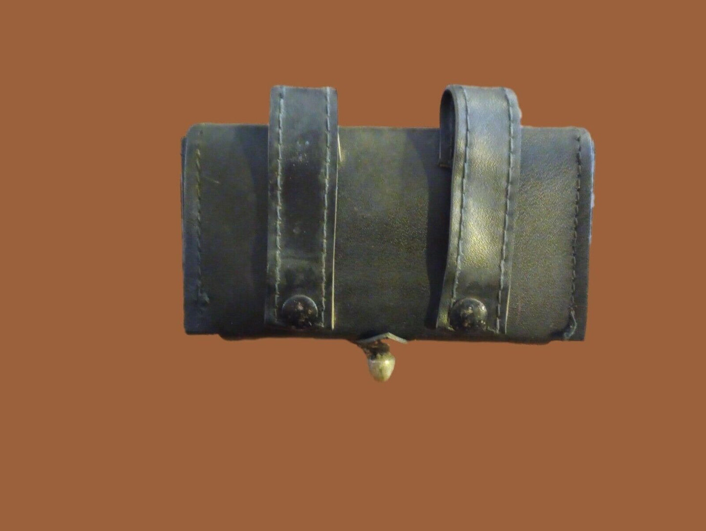 ORIGINAL ITALIAN MILITARY BLACK LEATHER POUCH