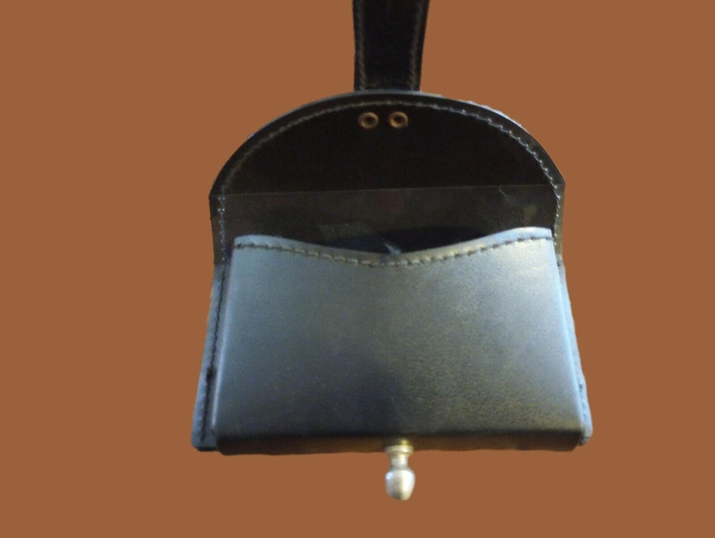 ORIGINAL ITALIAN MILITARY BLACK LEATHER POUCH