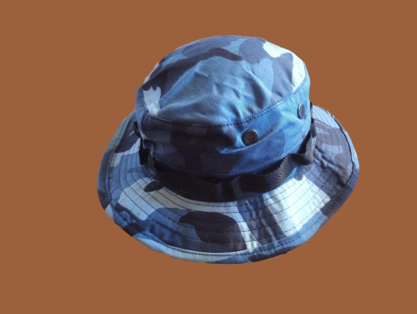 Sky Blue Woodland Camouflage Boonie Hat Type II Sun Hot Weather U.S.A Made