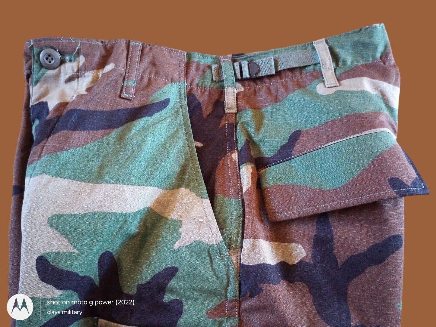 U.S MILITARY WOODLAND CAMOUFLAGE BDU PANTS RIP-STOP CARGO TROUSERS NEW