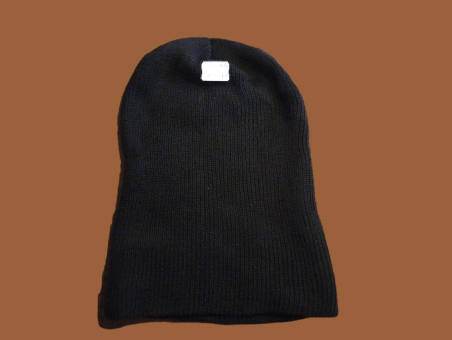 GENUINE MILITARY WATCH CAP BLACK 100% POLYPROPYLENE 2 PLY U.S.A MADE BEANIE NOS