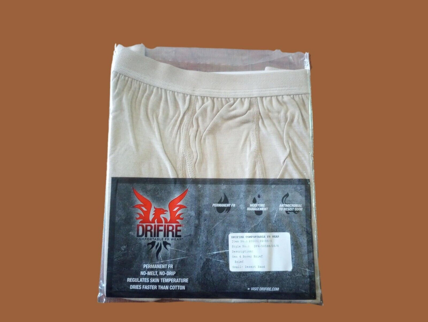 DRIFIRE MILITARY BOXER SHORTS BRIEF DESERT SAND FLAME RESISTANT USA MA ...